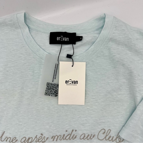 EREVAN Light Blue Men's T-Shirt, 100% cotton, Embroidered, size M, NWT - Picture 2 of 10